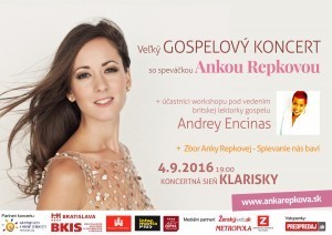 Veľký gospelový koncert so speváčkou Ankou Repkovou